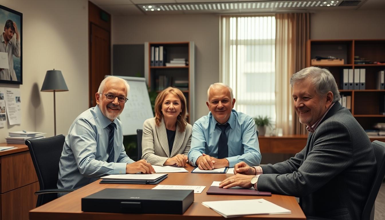 Family reviewing legal documents